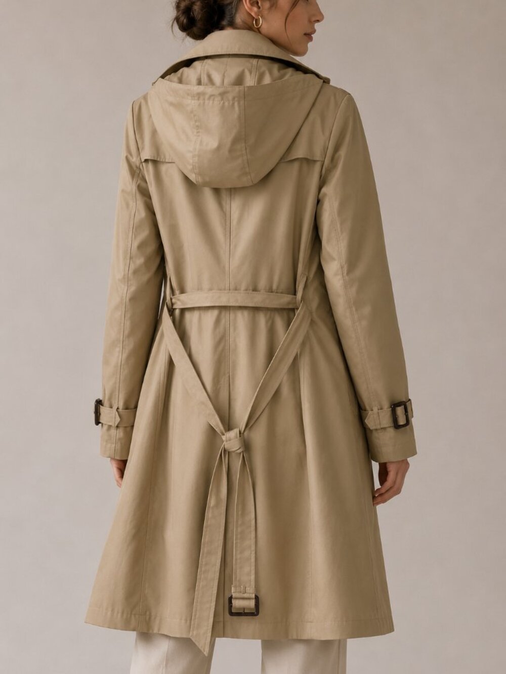 MICHAEL Michael Kors Vintage Tan Raincoat Trench Coat Size S Removable Hood - Picture 2 of 7